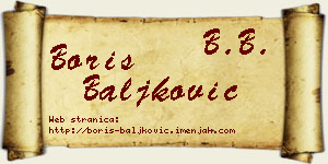 Boris Baljković vizit kartica